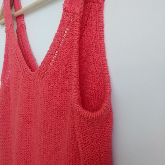 Madewell cotton knit sleeveless sweater top dark coral orange pink XS - Picture 5 of 10